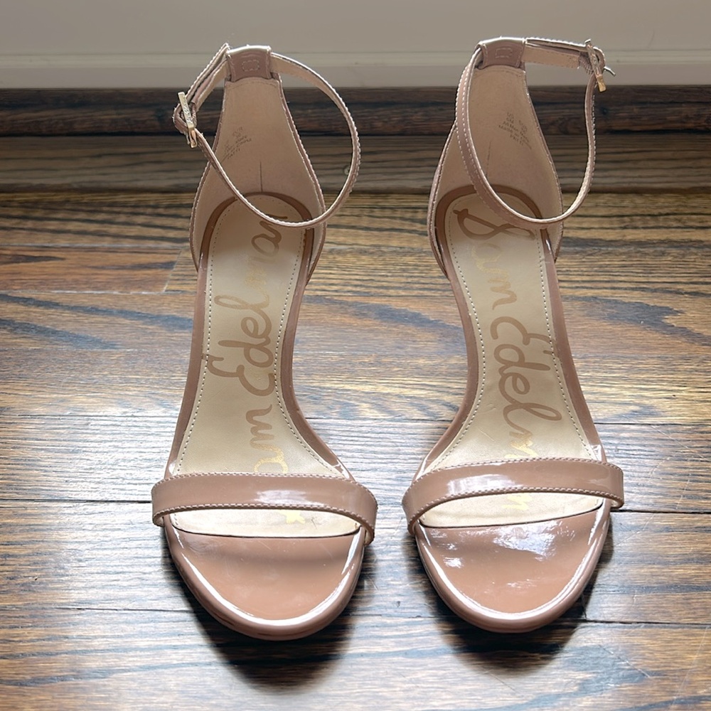 Bone strappy heels